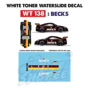 WT138 White Toner Waterslide Decals BECKS For Custom 1:64 Hot Wheels