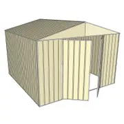 Build-a-Shed 3.0 x 3.0 x 2.3m Double Hinge Door Garden Shed - Cream