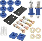 Cechoayuu Hood Hinge Pivot Kit 22pcs Bolt Bush Set Compatible with Peterbilt 378 379 Models Truck Hood Repair Kit