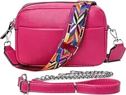 [Cckuu] Crossbody Bag for Women, Small Women's Leather Cross-body Bags Crossbody Camera Bag Handbag Shoulder Bag Purse&2 Shoulder Straps