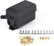 Relay Socket, Relay Holder, Relay Box 12 V Large, Relay Socket Car, Relay Box 12 V, Relay Holder, 6-Way Fuse Relay Holder Box Socket for Car SUV Off-Road Vehicle Ecm0034Whs, black, normal