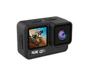 4K 60FPS Action Camera 24MP WiFi Sports Camera 170° Wide Angle Lens Dual Screen Touch Control Anti-Shake 21M/69ft Body Waterproof with Mounting Accessorie