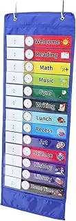 Levemolo 1 Set Transparent Daily Schedule Pocket Chart Versatile Classroom Calendar Memo Board for Organization and Planning