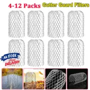 4-12PCS Roof Gutter Guard Filters Downpipe Stops Leaf Drains Filter Strainer Net