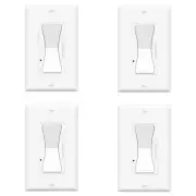 4 Pack Dimmer Light Switch, Single-Pole or 3-Way, Decorator Wallplate Included