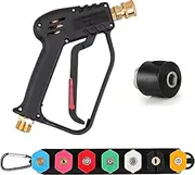 High Pressure Washer Gun with 7 Spray Nozzle Tip,Car Jet Washer Cleaning Kits,M22-14 mm Fitting +1/4" Quick Connector Karcher Kärcher Quick Connector for Car Cleaning