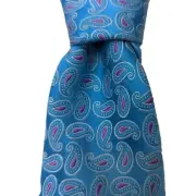 NEW With Tag TED BAKER LONDON TIE 100%SILK Light BLUE PAISLEY #400 58" X 3"