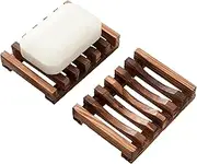 Vowupt Wooden Soap Dish for Shower,Set of 2 Shower Soap Holder,Self draining Bar Soap Holder for Bathroom, Soap Saver Soap Tray Soap Stand for Homemade Soap,