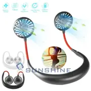 Portable Rechargeable USB Hanging Neck Sport Fan Lazy Neckband Personal Mini Fan