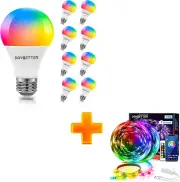 Combo Wi-Fi LED Lights, RGBW Color Changing Led Bulbs Bulb A19,Google/Alexa