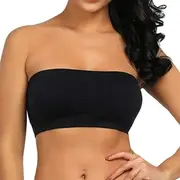 [Generic] Tube Tops for Women Pack Bandeau Bra Stretchy Double Removable Padded Plus Top Strapless Women Size Shirts Women