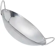 YARNOW Cooking Tool Large Wok Pan Chinese Style Noodle Pot Stainless Steel Cooking Pot Handle
