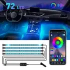 RGB 72 LED Car Interior Atmosphere Strip Lights Bluetooth + Remote Control