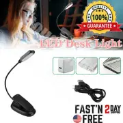 Rechargeable USB LED Book Light Flexible Clip On Book Light Night Reading Lamp