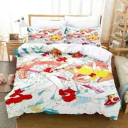 v449 Bed Sheets Anime Cardcaptor Sakura Bedding Set Duvet Cover Bed Set Quilt Cover Pillowcase Comforter king Queen Size Boys Adult 3-Piece Bedding Se