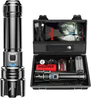 Flashlight LED Torch Rechargeable Flashlight High Lumens 20000 Bright XHP70.2