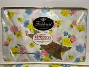 NEW Vintage Fieldcrest Perfection Percale Twin Floral Sheet Set Flat Fitted USA
