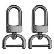 2pcs Detachable Snap Hook Swivel Clasp 3/4" Metal D-Rings Clasp, Gunmetal