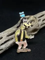 Native American Zuni Multi-color Goofy Sterling Pin& Pendantwith 18” Chain