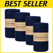 Versatile 3mm Macrame Cord in Vibrant Purplish Blue - Perfect for All Crafts