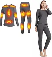 [IMYOGI] Cozy Women Heating Underwear USB Electric Heated Thermal Underwear Set with 16 Zone Heated Base Layer Winter Clothing