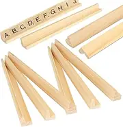 JMIATRY Wooden Scrabble Tile Holder Set of 10 Scrabble Racks 10.5 x 0.83 x 1 Inches Scrabble Tile Holders for Crafts Replacement Rack Letter Racks Trays for Crafts and Game Stands