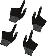 OKUMEYR 2 Pairs Graphene Touch Screen Gaming Gloves Unique Two Finger Design for Mobile Gaming and Billiards Comfortable Fit for Home and Office Use Breathable Finger Sleeves