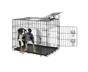 Taily 42" Dog Cage 3 Doors Pet Crate Foldable Metal Frame Kennel Rabbit Cat Puppy Playpen House Tray