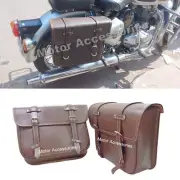 Brown Leather Saddle Pannier Bag Fit For Royal Enfield New Classic Reborn 350 (for: Royal Enfield)