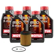 5L Motul 8100 XMAX 0W40 Wix Filter Motor Oil Change Kit For BMW LL-01 API SN (for: BMW)