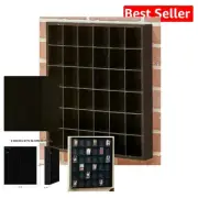 Elegant 36-Cubby Shot Glass Display - Black Wood Case for Mini Collectibles