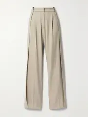 [Diotima] Diotima - Stona Paneled Twill Straight-leg Pants - Neutral - 3 3 Neutrals