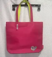 Clinique Large Tote Bag Bright Pink Color Outside, Yellow Inside New w/ Tags