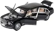 Scale Finished Model Car 1:24 Scale for Bentley Mulsanne Mini Car Alloy Die-cast Metal Simulation Finished Model Toy Gift Miniature Replica Car(Black)