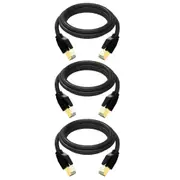 3PK Cruxtec RJ45 LAN CAT8 SF/FTP 40Gb 30cm Triple Shielding Ethernet Cable Black