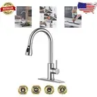 Single Handle Stainless Steel Sink Faucet with 360° Swivel Pull Down Sprayer