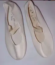 Canvas Gym Acro Dance Shoes Child ladies white pebble sole wedding? full sole