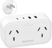 Japan Travel Adapter, AU to Japan Plug Adapter Type A Travel Power Plug 2 Outlets for Japan,Philippines,Canada,Mexico,China,Jamaica,Peru and More-White