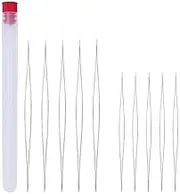 AIMALL 10PCS Big Eye Beading Needles 2.95/4.53 Inch Easy Threading Tool for DIY Bracelet and Jewelry Making, Metal Needles for Beads Crafting, 5PCS 7.5CM and 5PCS 11.5CM