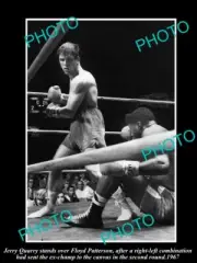 OLD LARGE HISTORIC PHOTO OF BOXER JERRY QUARRY def FLOYD PATTERSON 1967