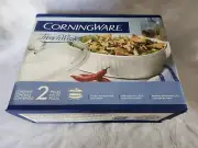 Vintage Corningware French White 2 pc. Oval dish glass lid 2.5 Qt. 2000 in box