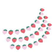 3 Sets Strawberry Pull Flag Party Decoration Toddler Fruit Bunting Birthday