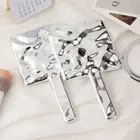 Liquid Shape Square Mirror Hand-held Desktop Cosmetic Mirror Makeup Tool _we