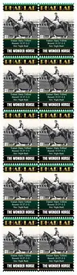 PHAR LAP HORSE RACING CHAMPION STRIP OF 10 MINT VIGNETTE STAMPS