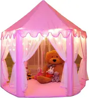 Large Princess Castle Play Tent for Kids with Star Lights - Indoor/Outdoor Fun