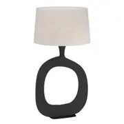 Eglo Lighting Diezma Abstract Table Lamp Large - Black/Natural Linen Shade