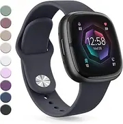Vanjua Band Compatible with Fitbit Sense 2 / Sense Bands, Fitbit Versa 4 / Versa 3 Bands Women Men, Soft Silicone Replacement Strap for Fitbit Sense 2 / Versa 4 Smart Watch