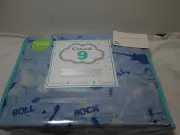 Cloud 9 ROCK & ROLL Twin Sheet Set ~ Blue and Light Grey Guiltars, Black Stars