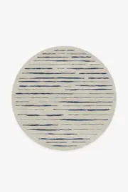 185' Round | Machine Washable Runner Rug | Kid & Pet Friendly | Indoor Rug | Talas Stripe Indigo Rug | Ruggable