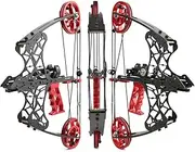 Archery Mini Compound Bow 35 Lbs Dual-Purpose Compound Bow Steel Ball Compound Bow Kit Right and Left Handed Bow for Outdoor Hunting Shooting Fishing